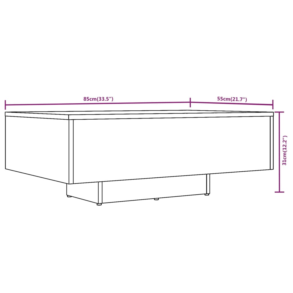 Tavolino da Salotto Grigio Sonoma 85x55x31 cm Legno Multistrato | homemem39