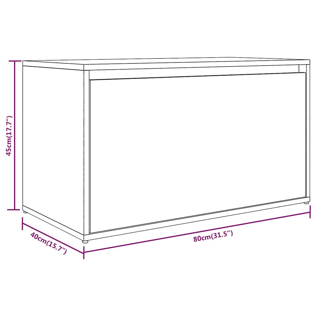 Panca da Ingresso 80x40x45 cm Rovere Fumo in Legno Multistrato