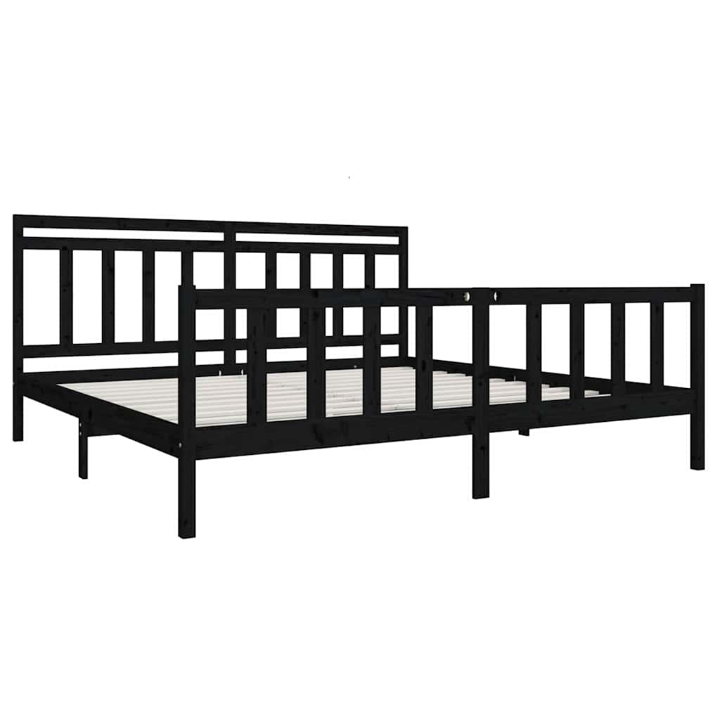 Giroletto Nero in Legno Massello 200x200 cm | homemem39
