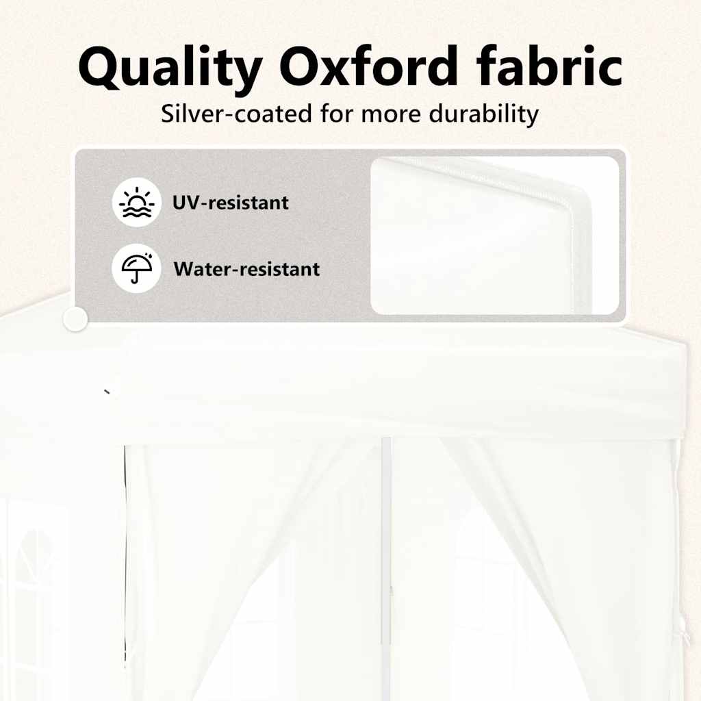 Tenda per Feste Pieghevole con Pareti Laterali Bianco 2x2 m - homemem39