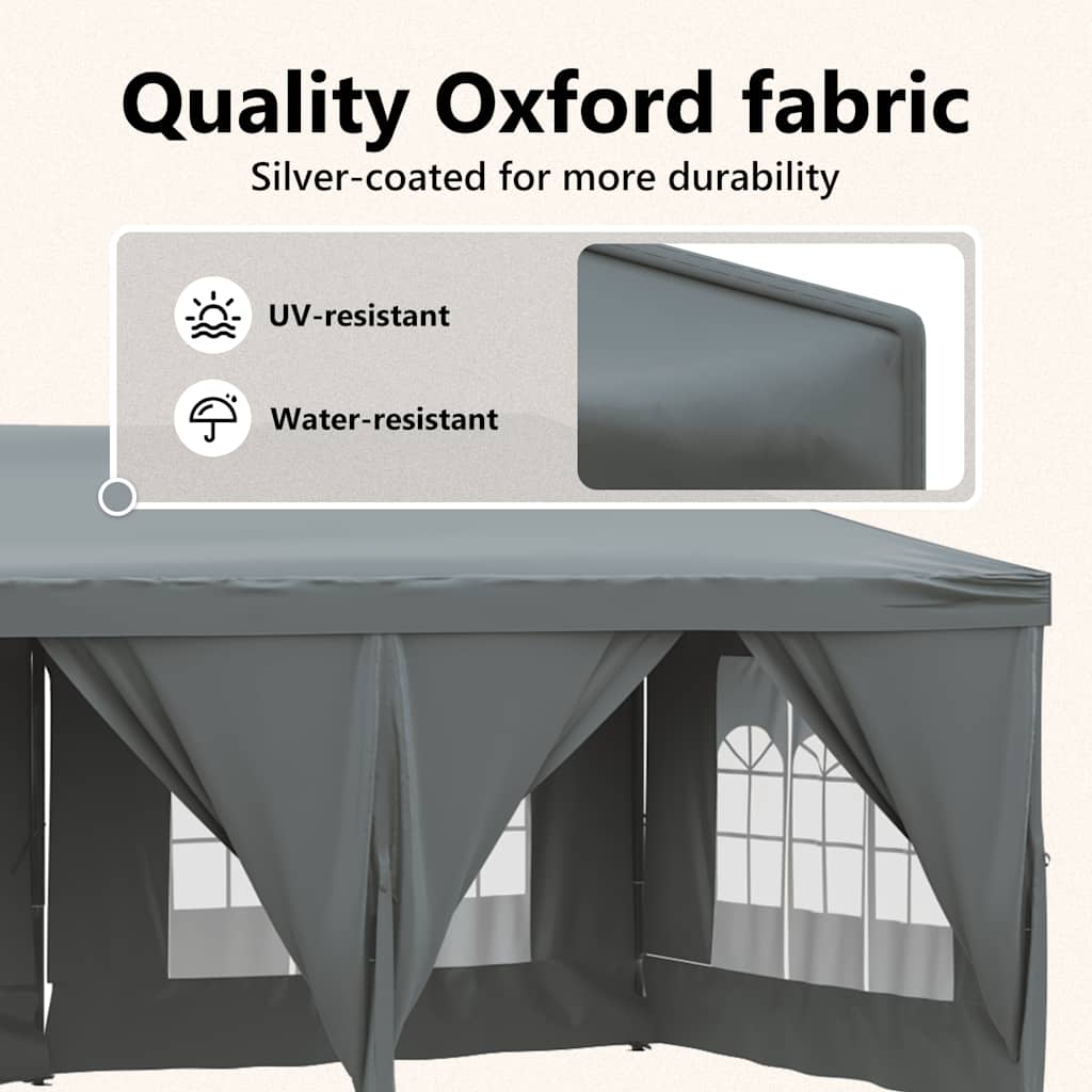 Tenda per Feste Pieghevole con Pareti Laterali Antracite 3x6 m | homemem39