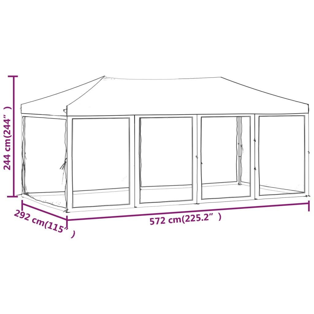 Tenda per Feste Pieghevole con Pareti Laterali Tortora 3x6 m | homemem39