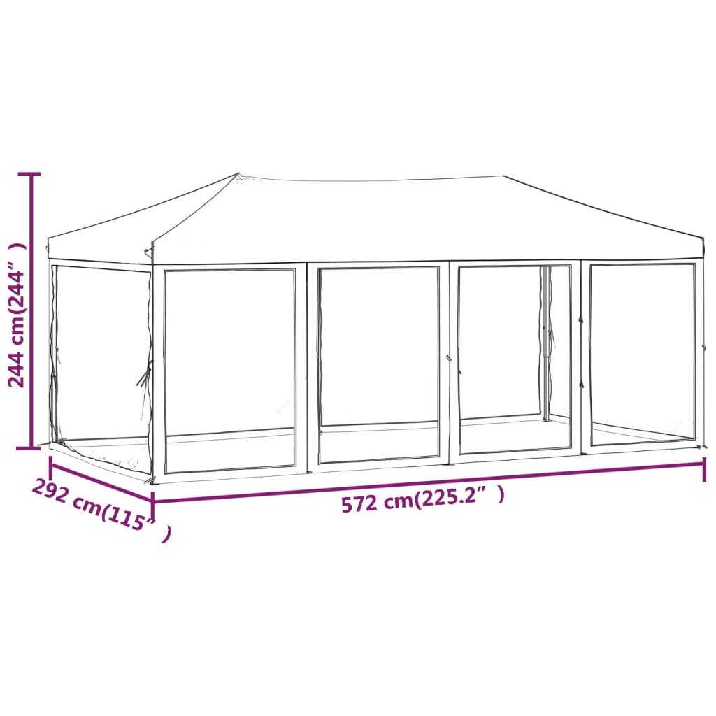 Tenda per Feste Pieghevole con Pareti Laterali Rosso 3x6 m | homemem39