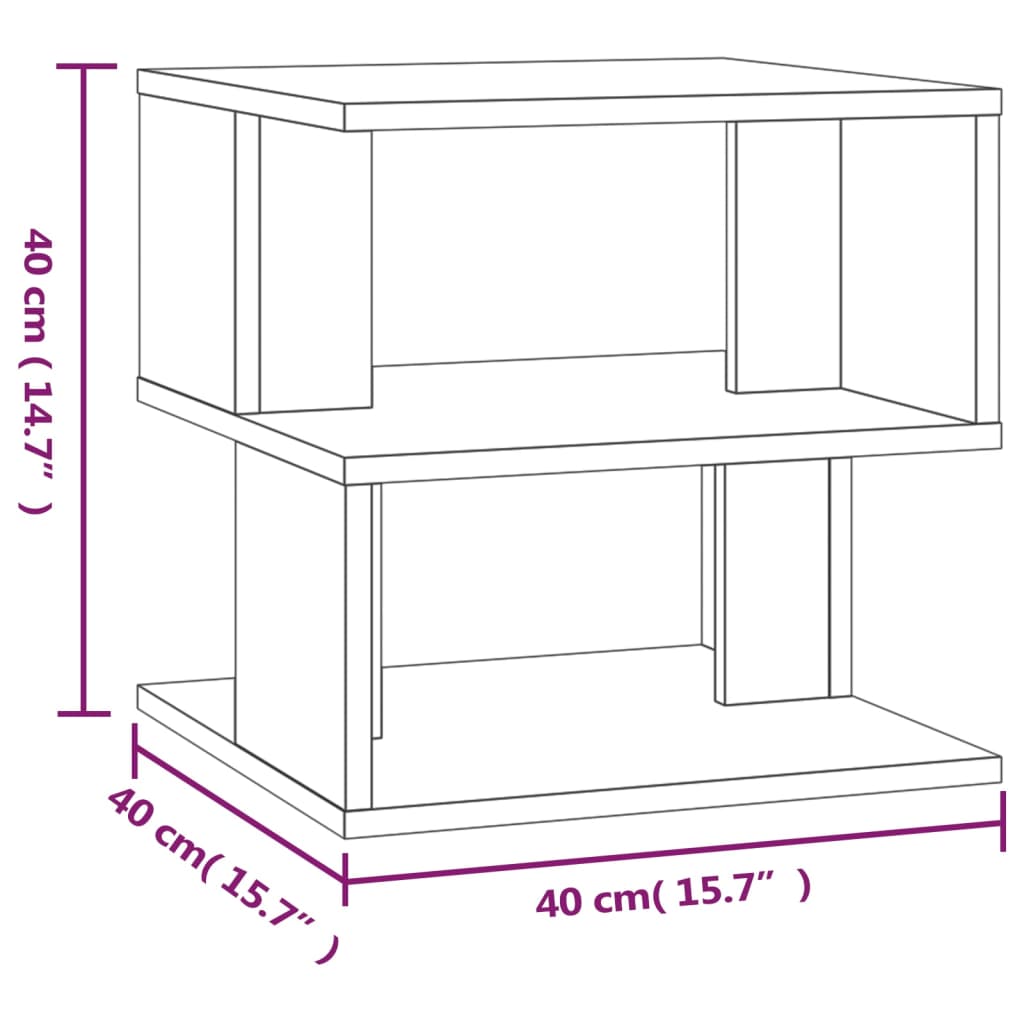 Tavolino da Salotto Rovere Marrone 40x40x40cm Legno Multistrato | homemem39