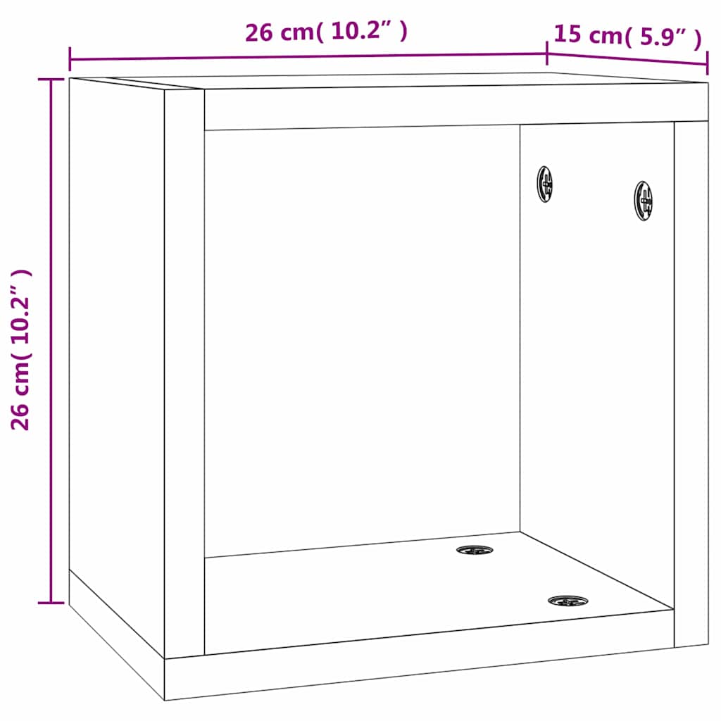 Scaffali da parete 4 pcs Rovere fumé 26 x 15 x 26 cm