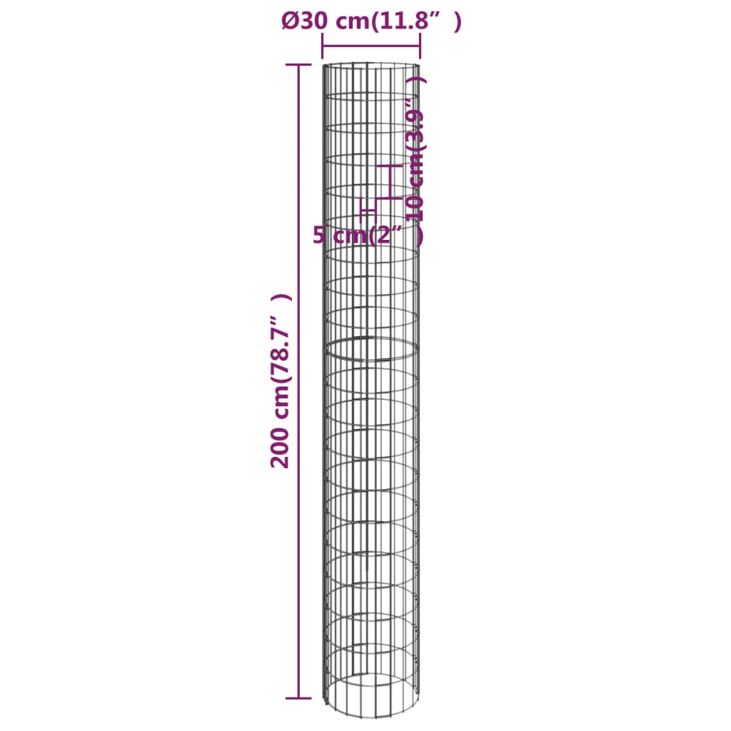 Fioriere Rialzate Gabbioni Circolari 4 pz Ø30x50/100/150/200 cm | homemem39