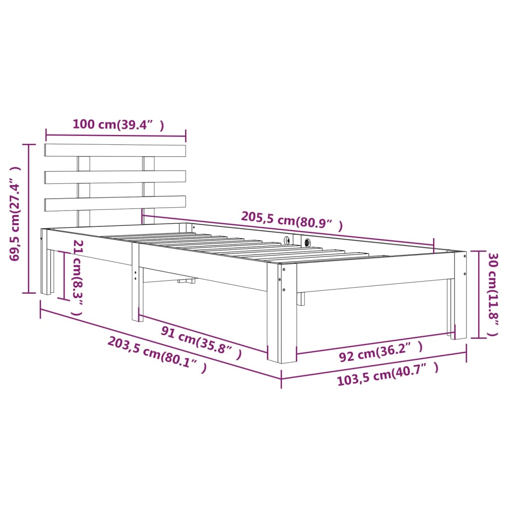 Giroletto Bianco in Legno Massello 100x200 cm | homemem39