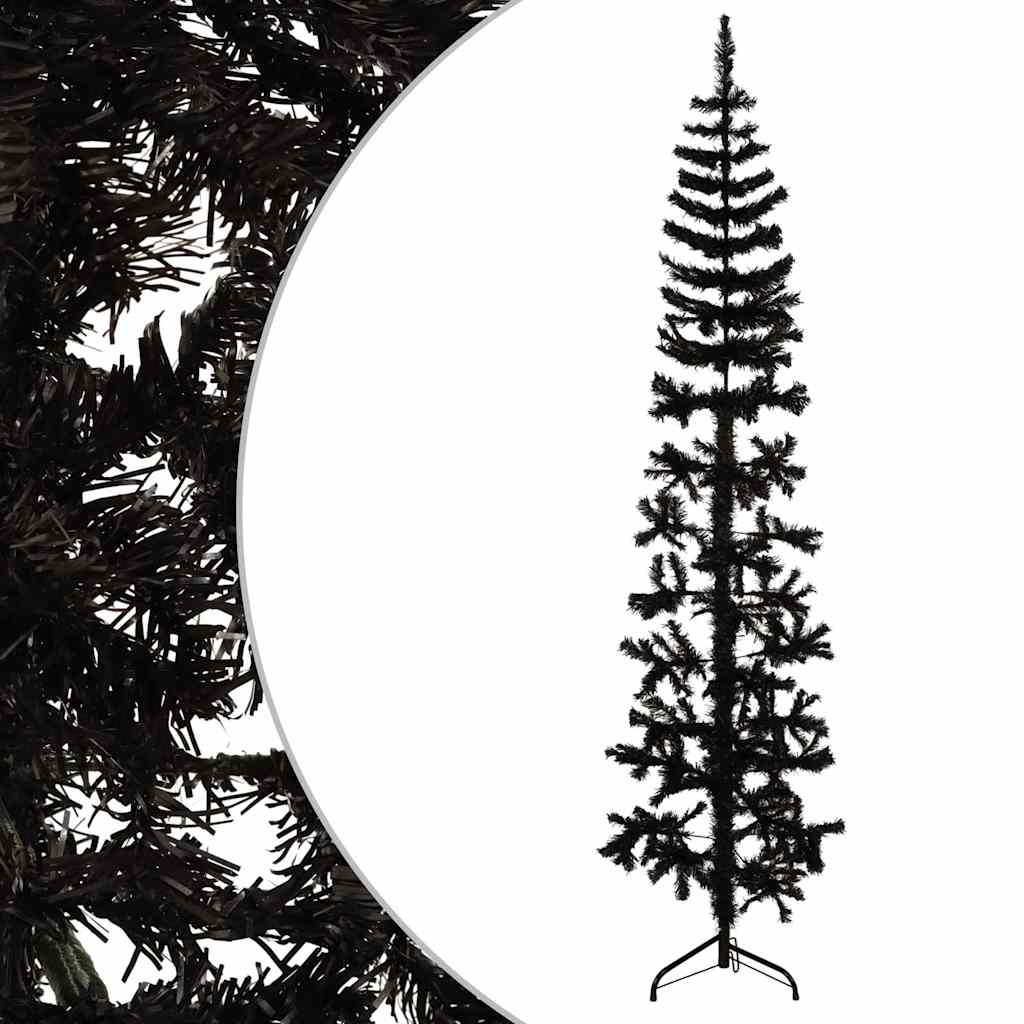 Albero Natale Artificiale Sottile a Metà e Supporto 180 cm