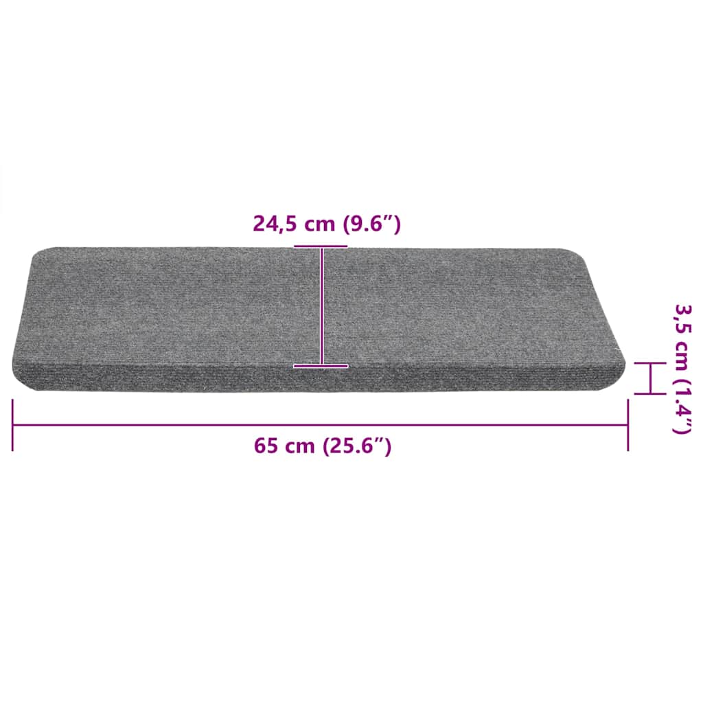 Tappetini Autoadesivi per Scale 15 pz 65x24,5x3,5 cm Grigio - homemem39