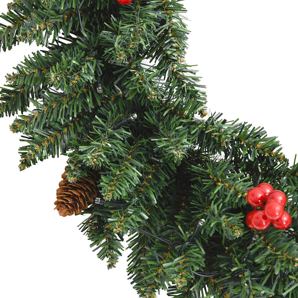Alberi di Natale Artificiali 2 pz con Corona, Ghirlanda e LED | homemem39
