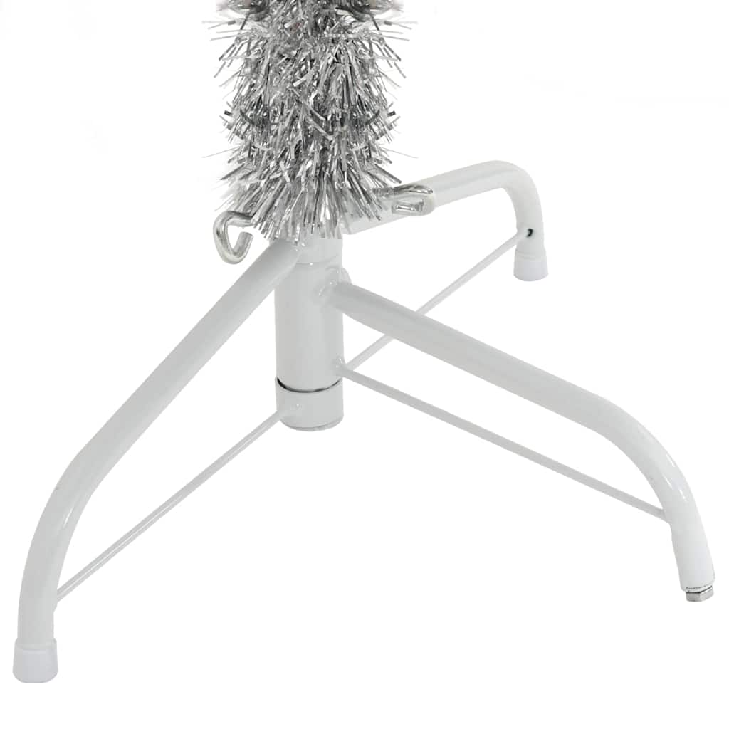 Albero di Natale a Metà con Supporto Argento 120 cm PET