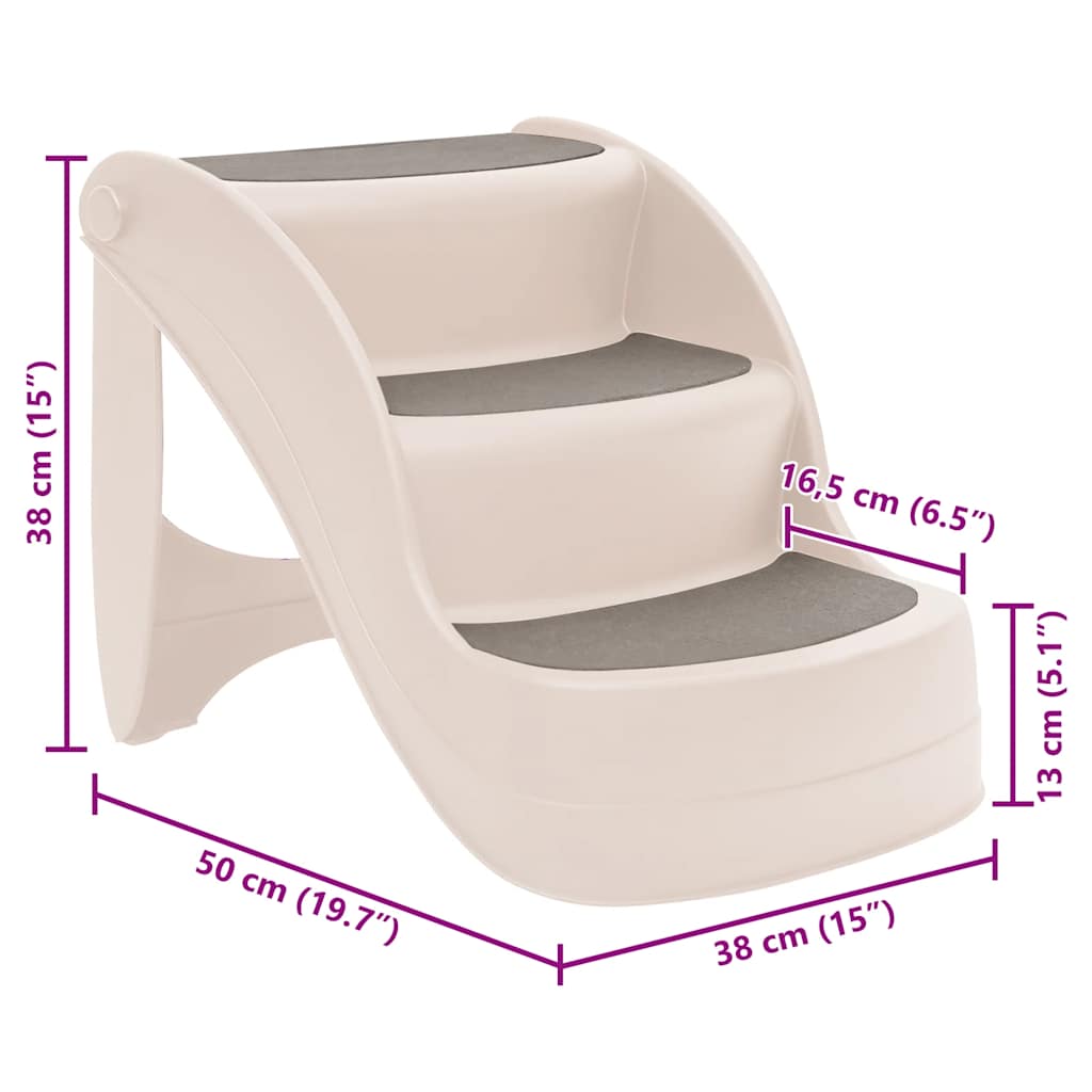 Scala per Cani Pieghevole con 3 Gradini 50x38x38 cm in Plastica | homemem39