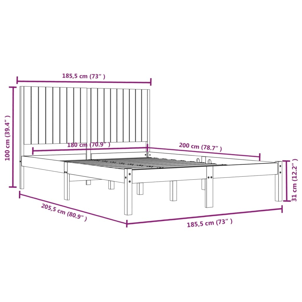 Giroletto in Legno Massello 180x200 cm Super King | homemem39