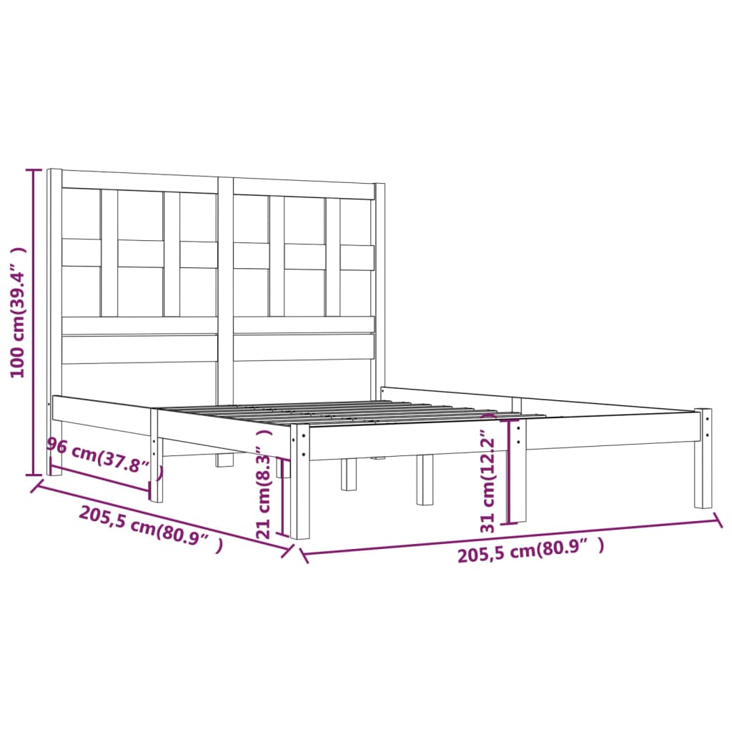 Giroletto Grigio in Legno Massello di Pino 200x200 cm | homemem39