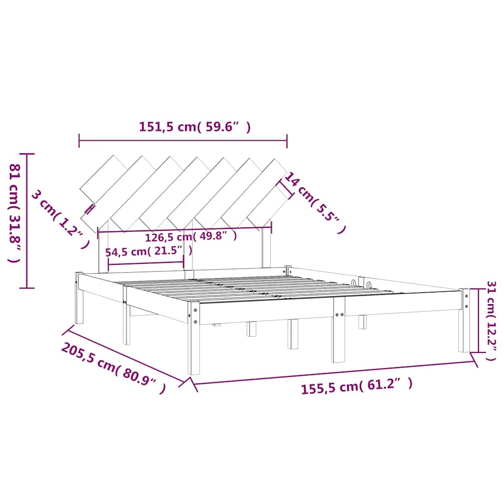 Giroletto 150x200 cm King in Legno Massello | homemem39