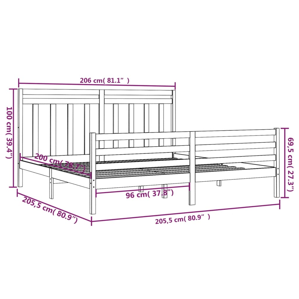 Giroletto Grigio in Legno Massello 200x200 cm | homemem39