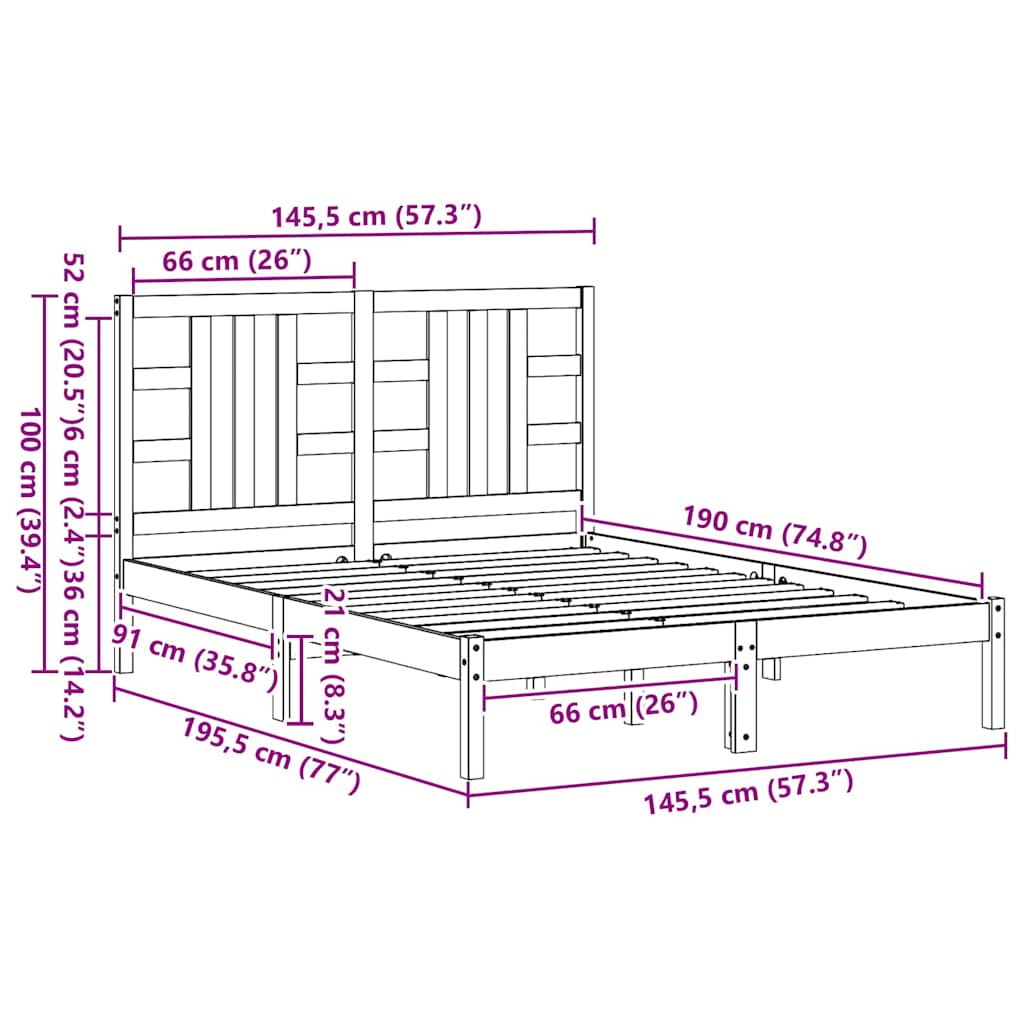 Giroletto Nero in Legno Massello 140x190 cm | homemem39