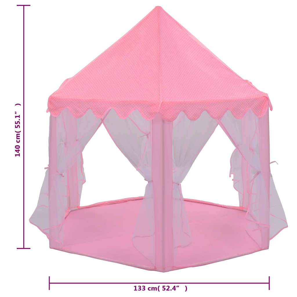 Tenda da Gioco Principessa con 250 Palline 133x140 cm Rosa - homemem39