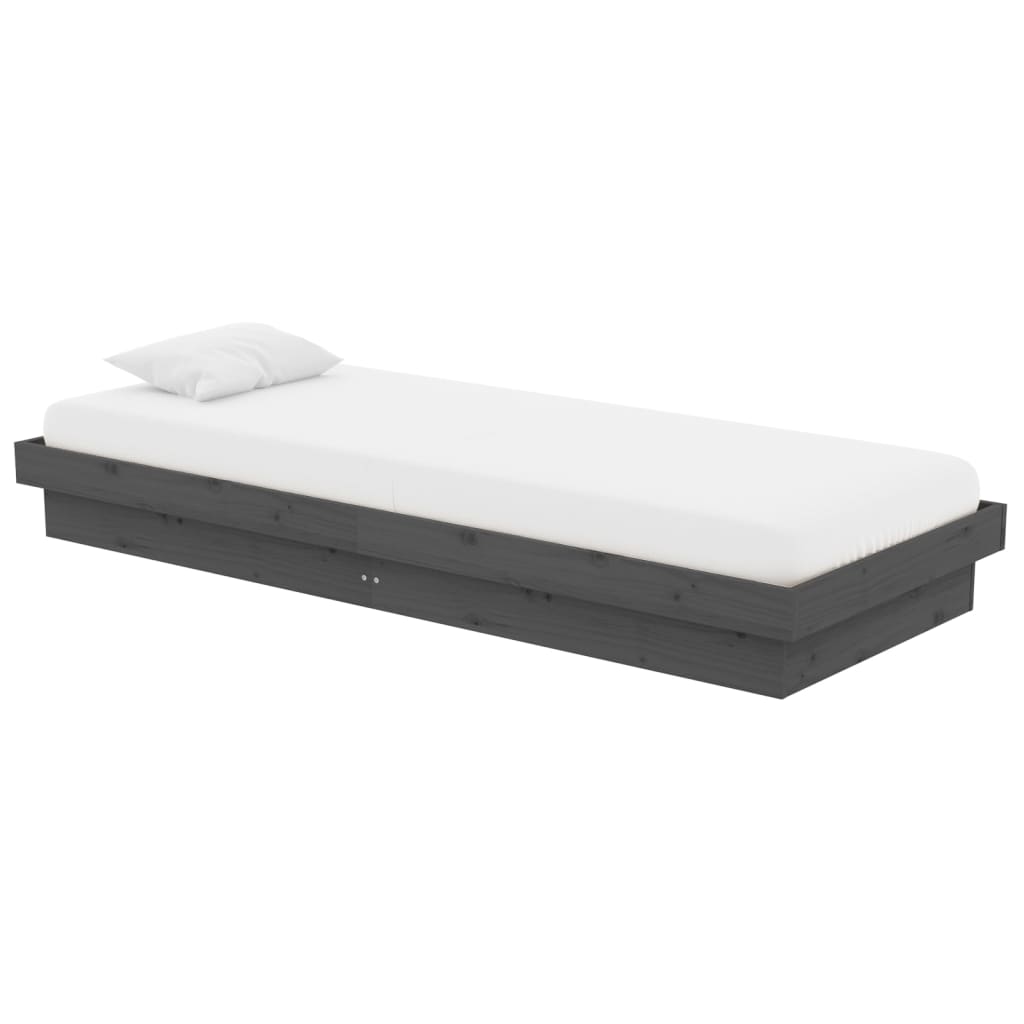 Giroletto in Legno Massello Grigio 75x190 cm Small Single | homemem39