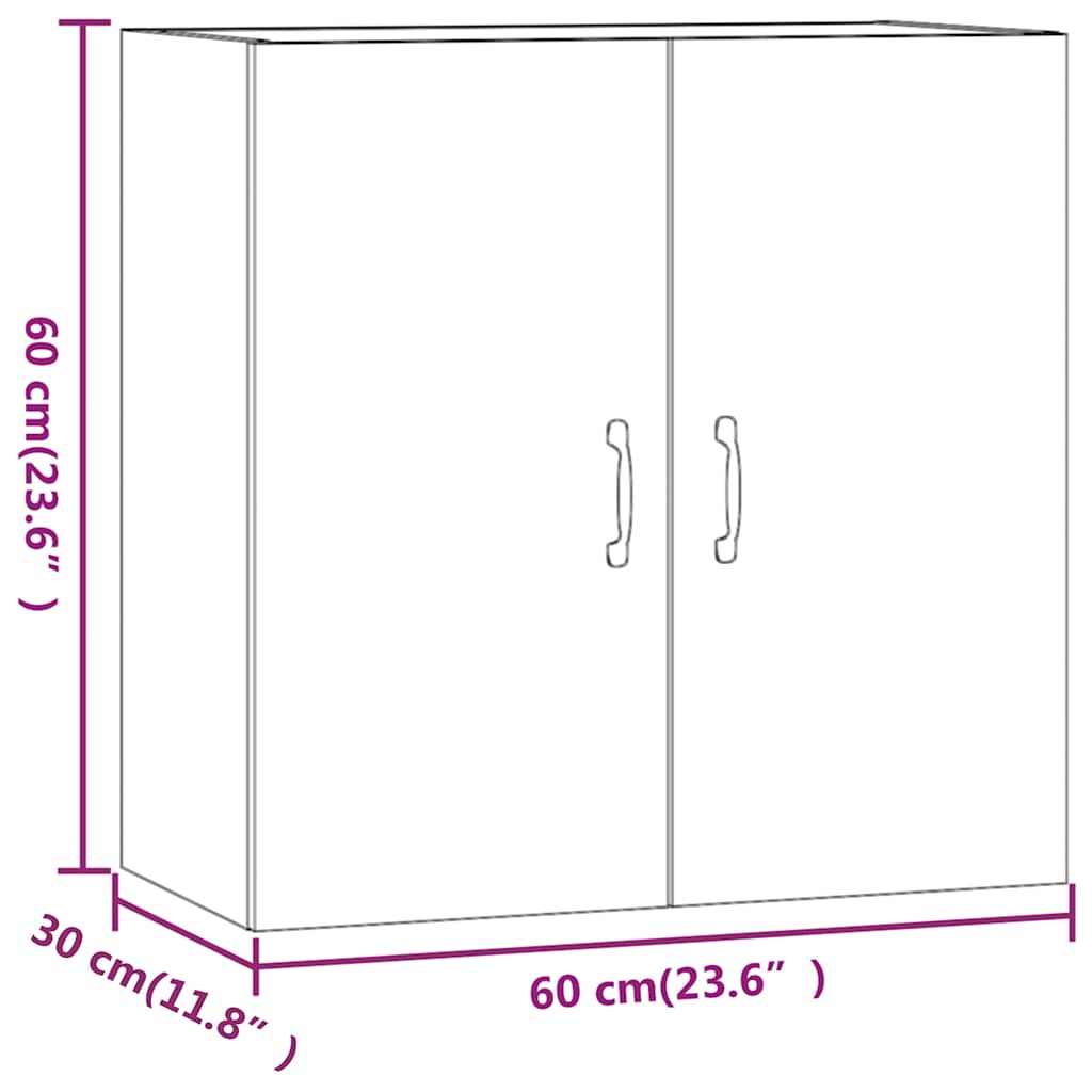 Armadietto a Muro Rovere Sonoma 60x31x60 cm Legno Multistrato | homemem39