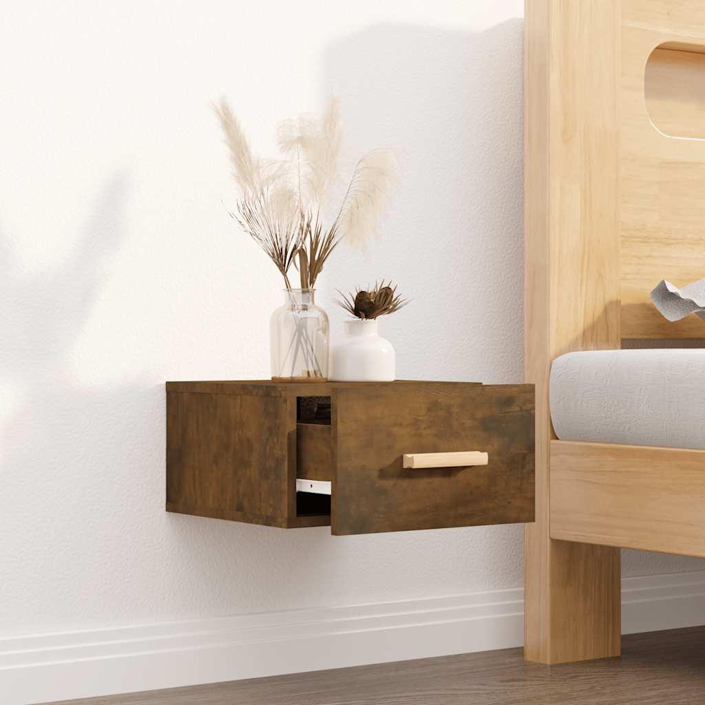 Comodino a Muro Rovere Fumo 35x35x20 cm - homemem39
