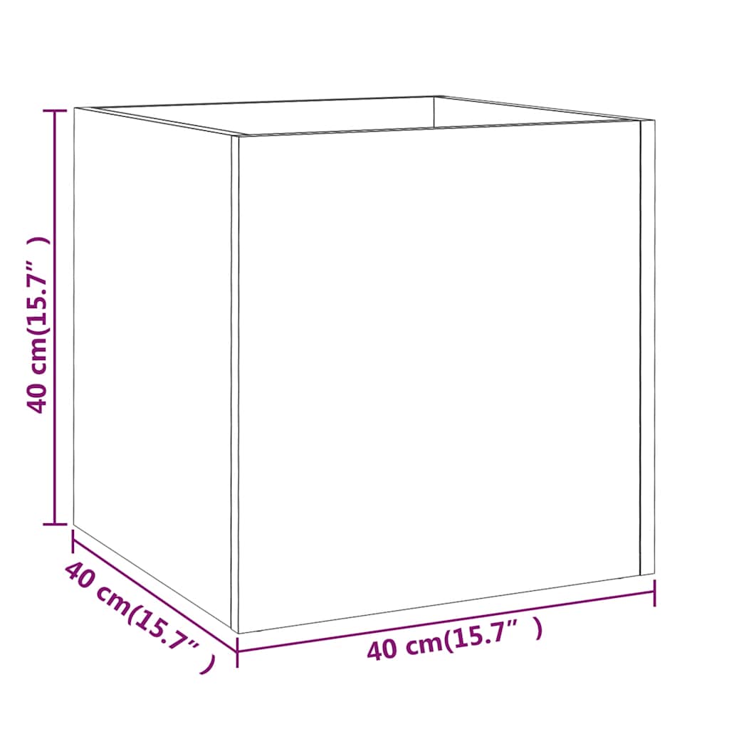 Fioriera Rovere Fumo 40x40x40 cm in Legno Multistrato | homemem39