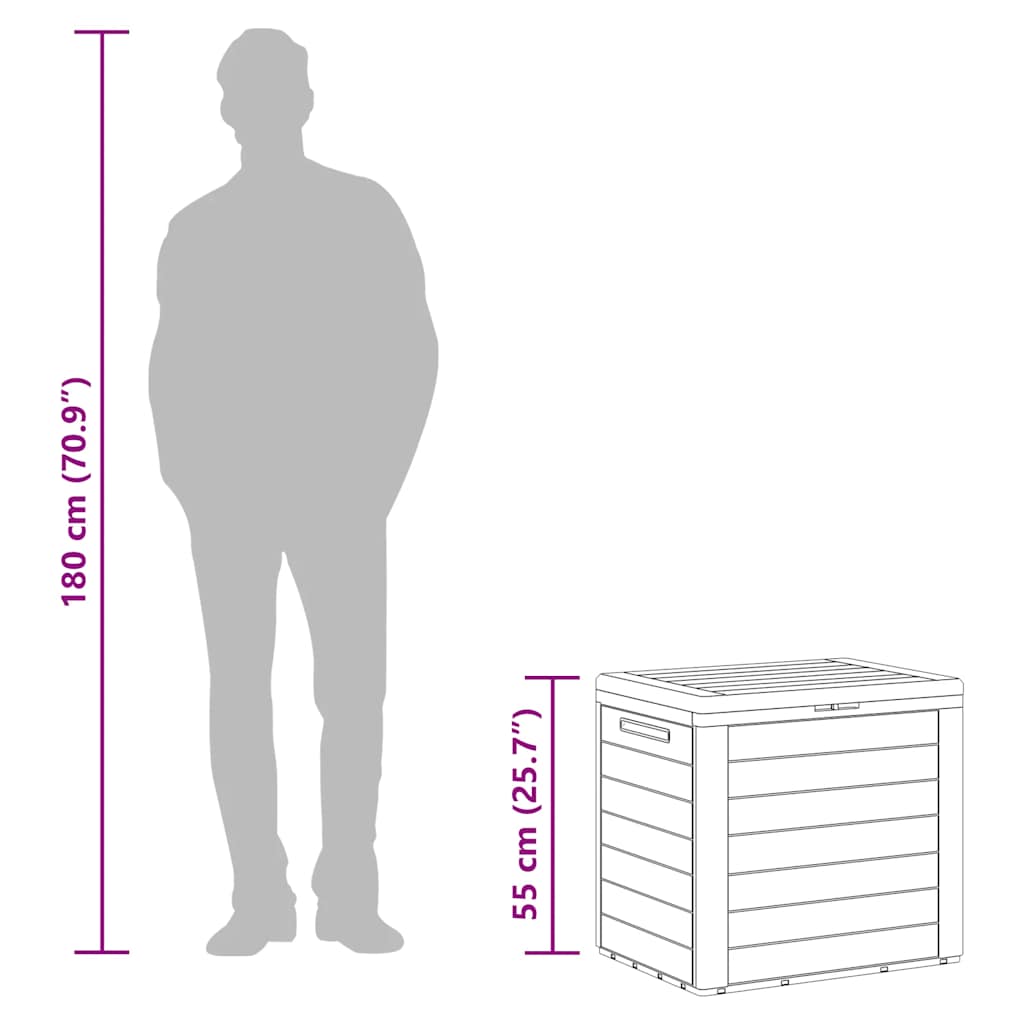 Baule da Giardino Marrone 58,5x46x55 cm in Polipropilene - homemem39