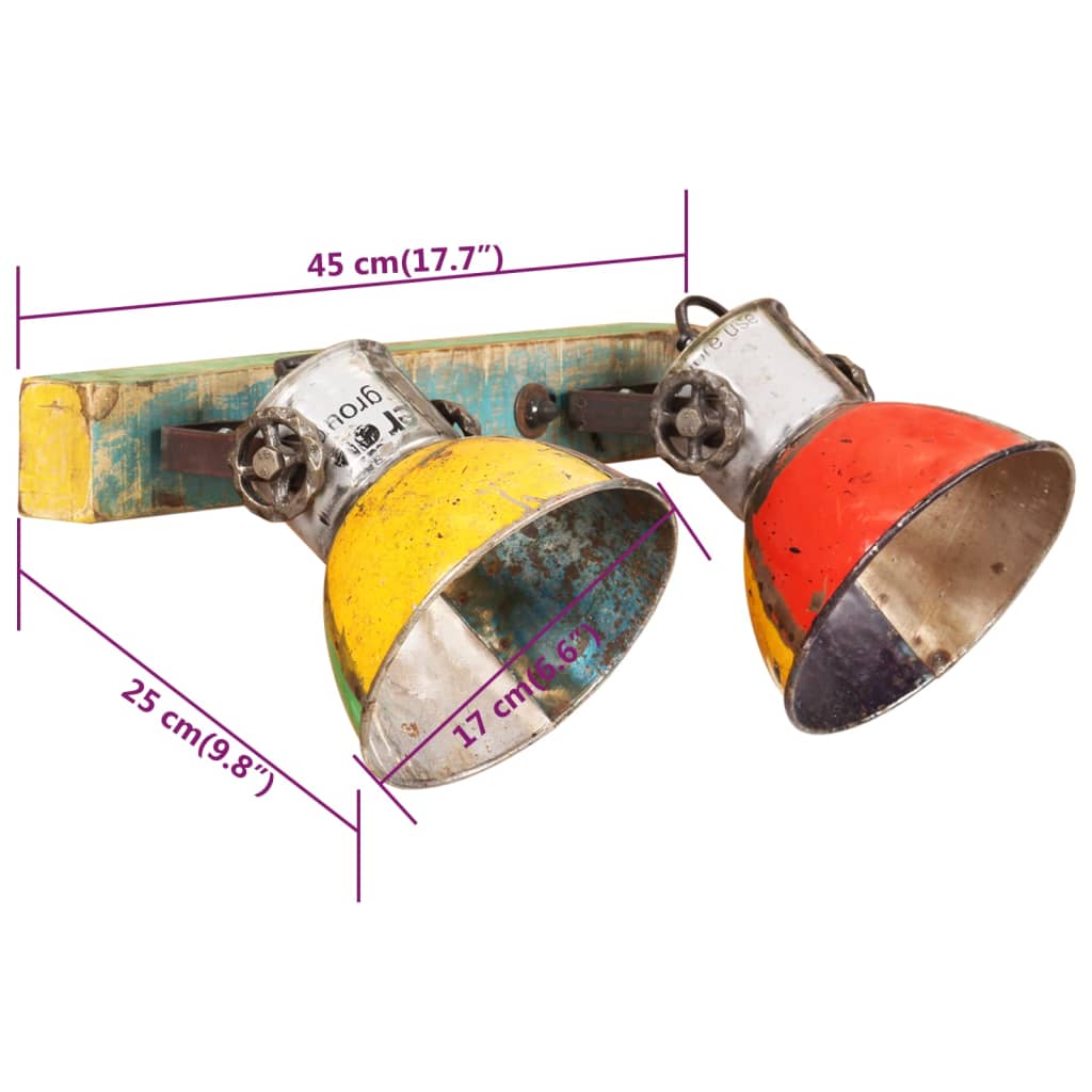 Lampada da Parete Industriale Multicolore 45x25 cm E27 | homemem39