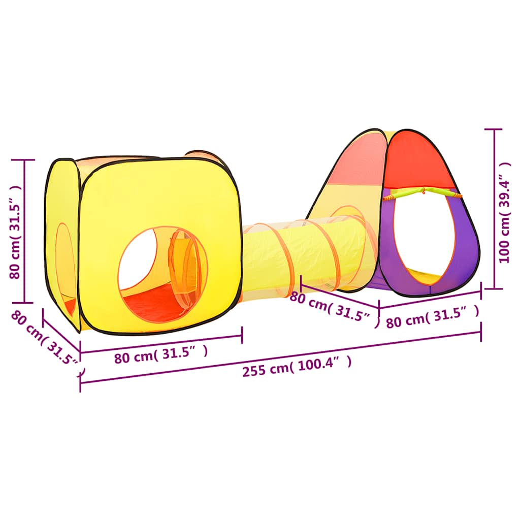 Tenda da Gioco per Bambini Multicolore 255x80x100 cm | homemem39