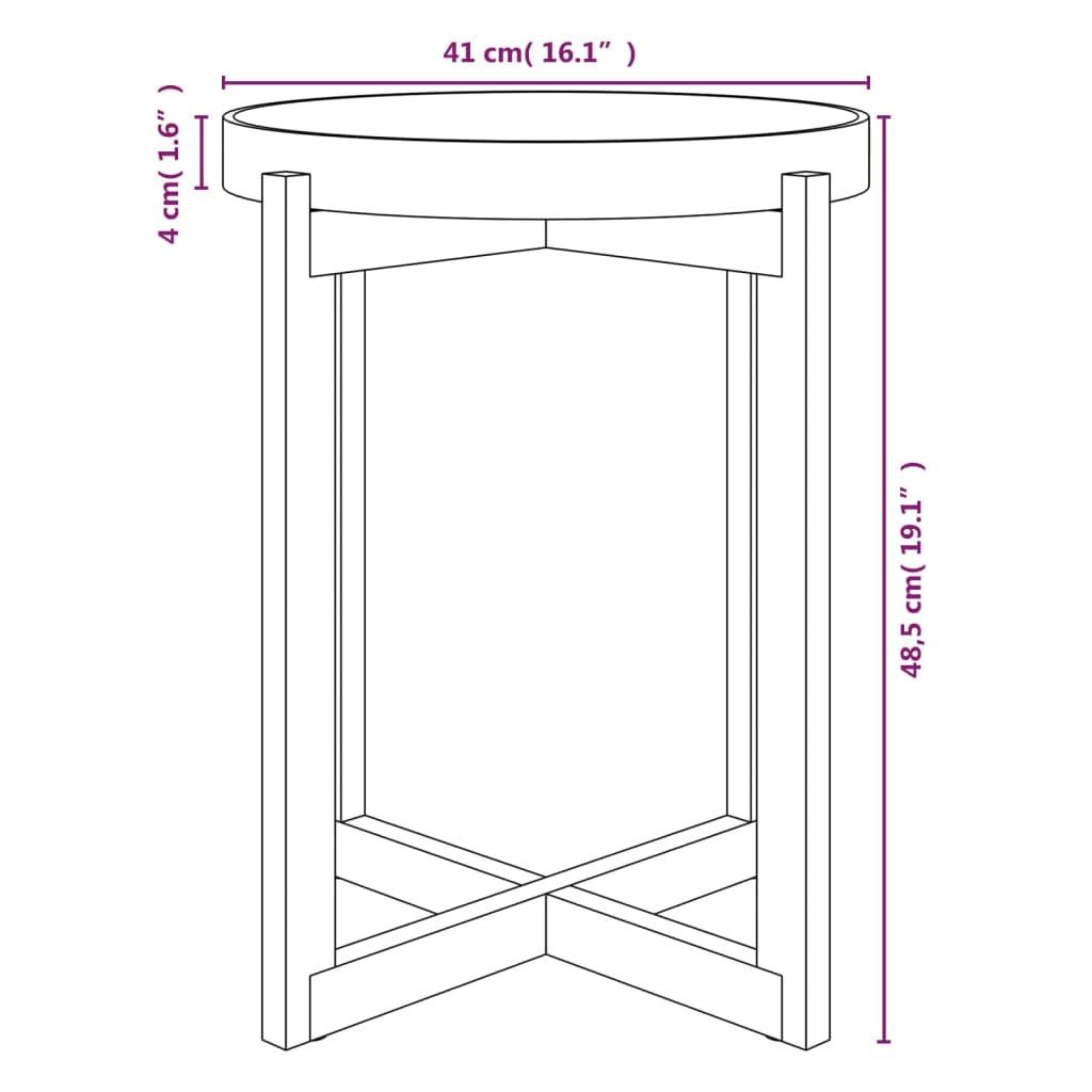 Tavolino Grigio 41x41x48,5cm Legno Multistrato e Massello Pino | homemem39