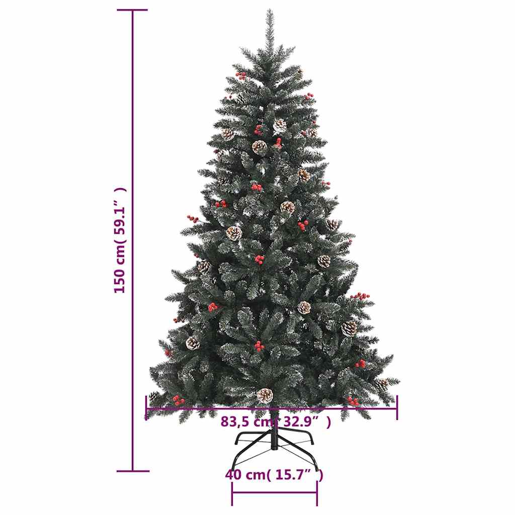 Albero di Natale Artificiale con Base Verde 150 cm PVC | homemem39