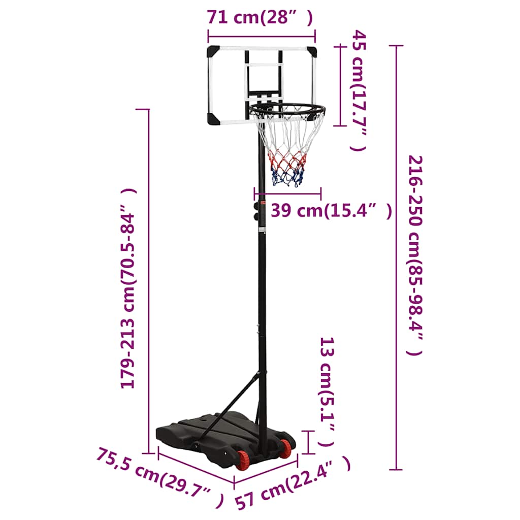 Supporto per Pallacanestro Trasparente 216-250 cm Policarbonato - homemem39