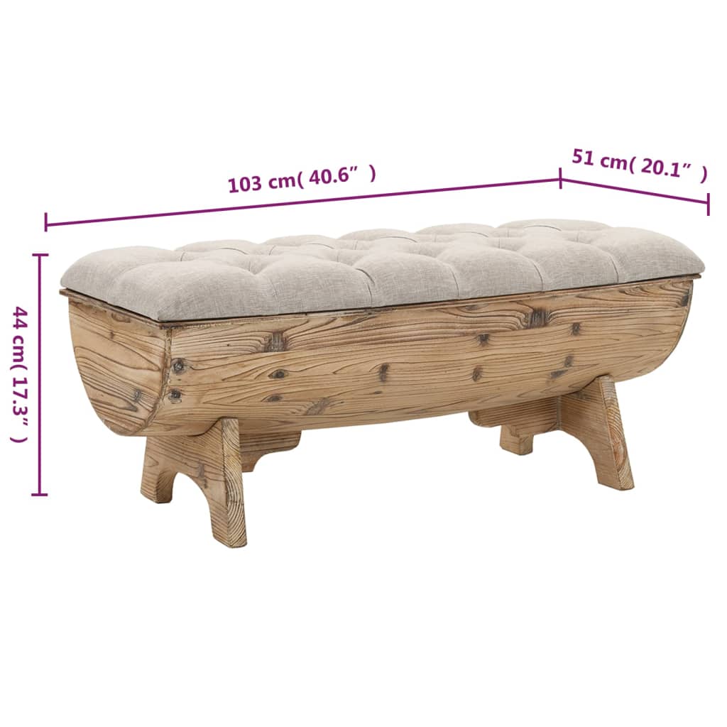panchina da stoccaggio 103 cm in legno massello di abete