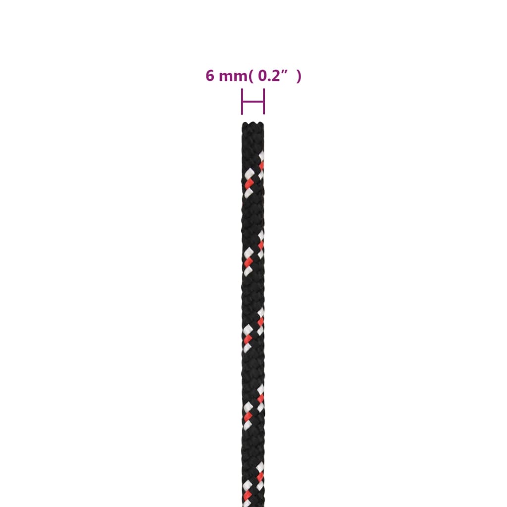 Corda da Lavoro Nera 6 mm 250 m in Polipropilene | homemem39