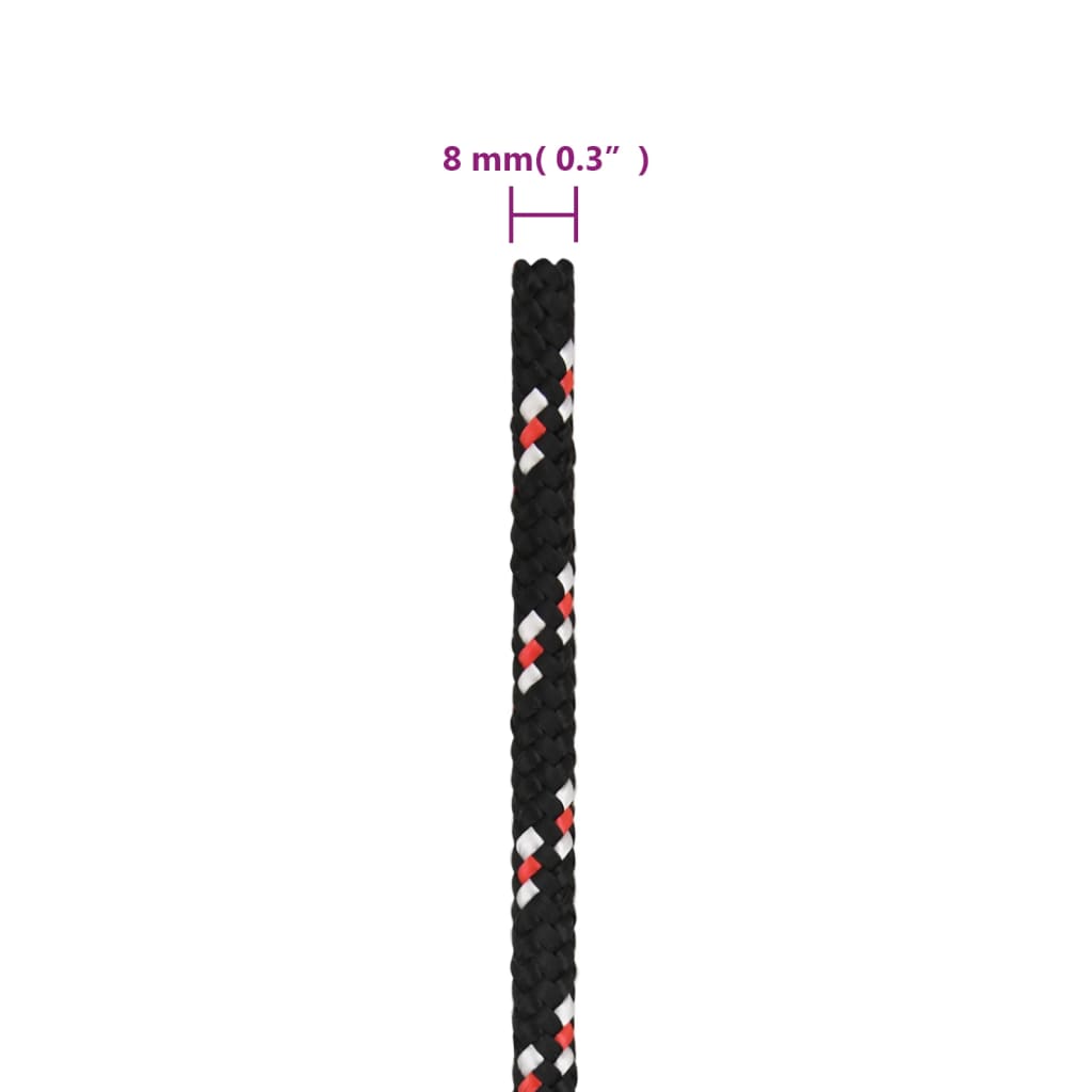 Corda da Lavoro Nera 8 mm 250 m in Polipropilene | homemem39