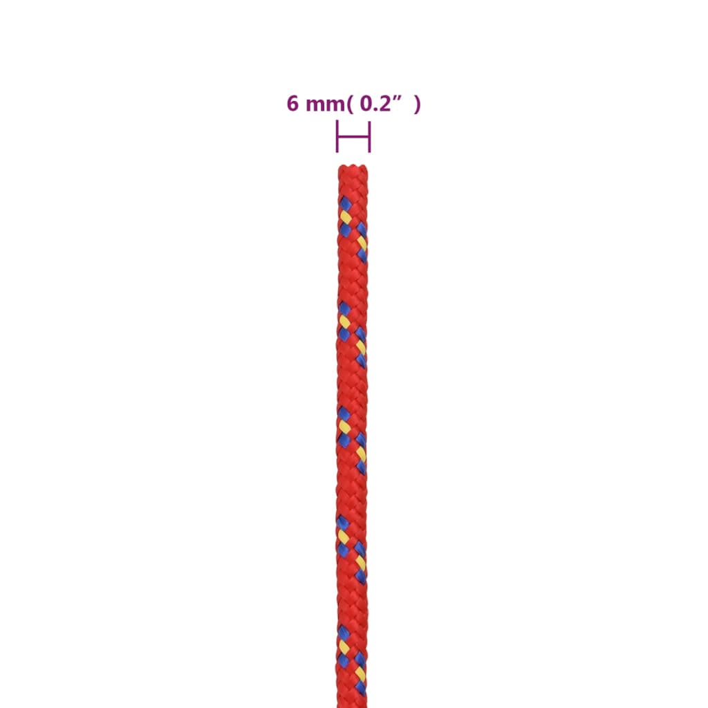 Corda per barca Rossa 6 mm 25 m in Polipropilene | homemem39