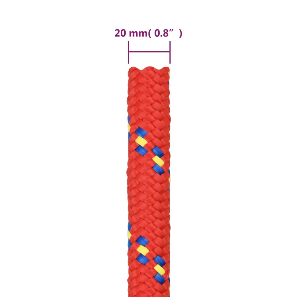 Corda per barca Rossa 20 mm 100 m in Polipropilene | homemem39