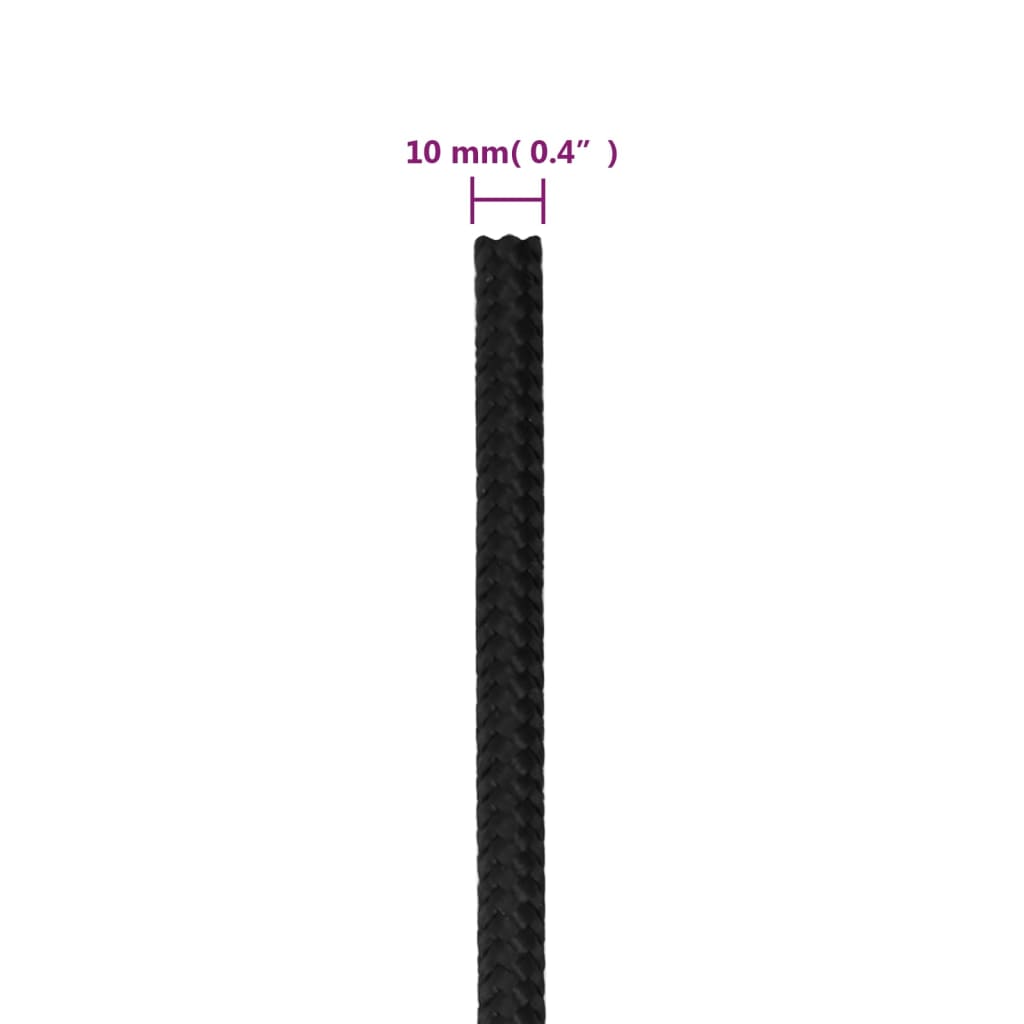 Corda per barca Completamente Nera 10 mm 50 m in Polipropilene | homemem39