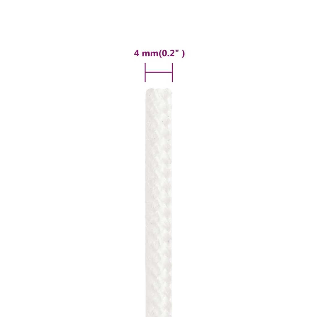 Corda per barca Completamente Bianca 4 mm 25 m in Polipropilene | homemem39