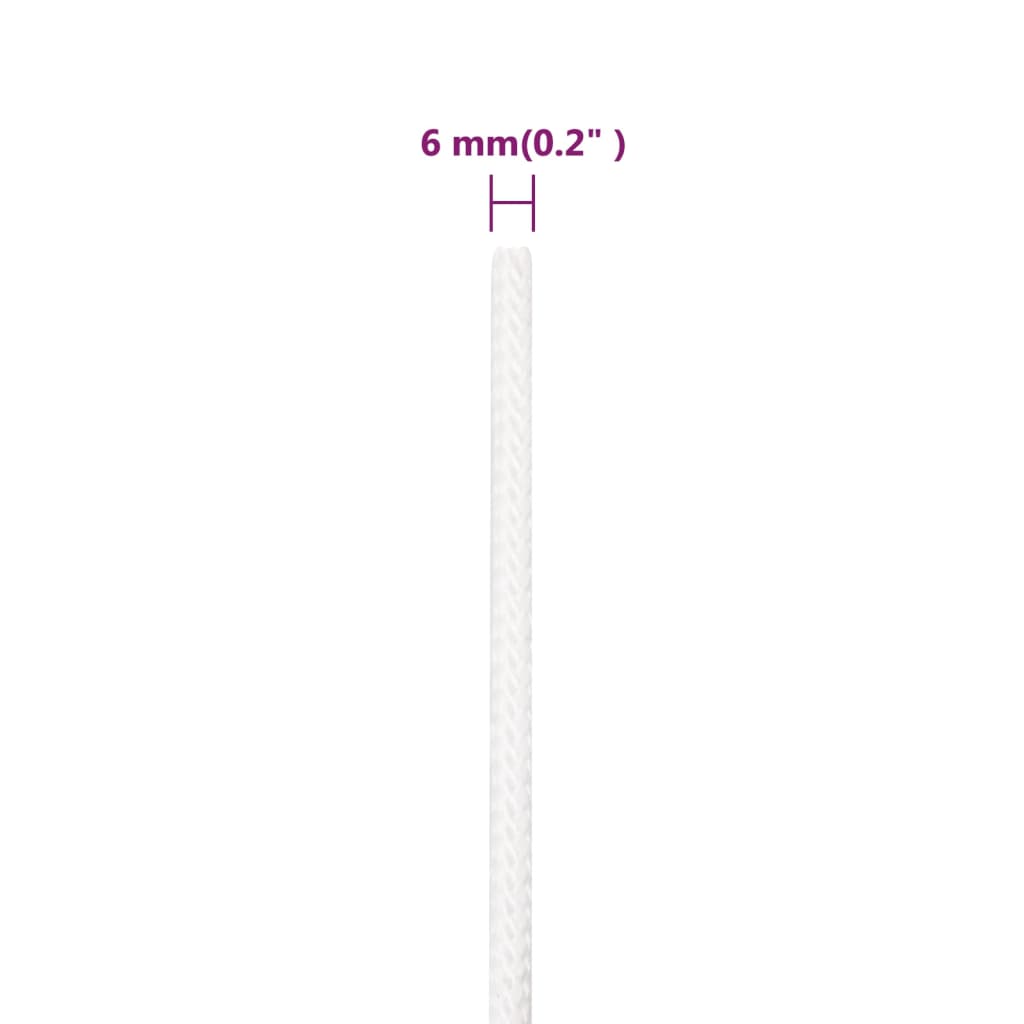 Corda per barca Completamente Bianca 6 mm 25 m in Polipropilene | homemem39