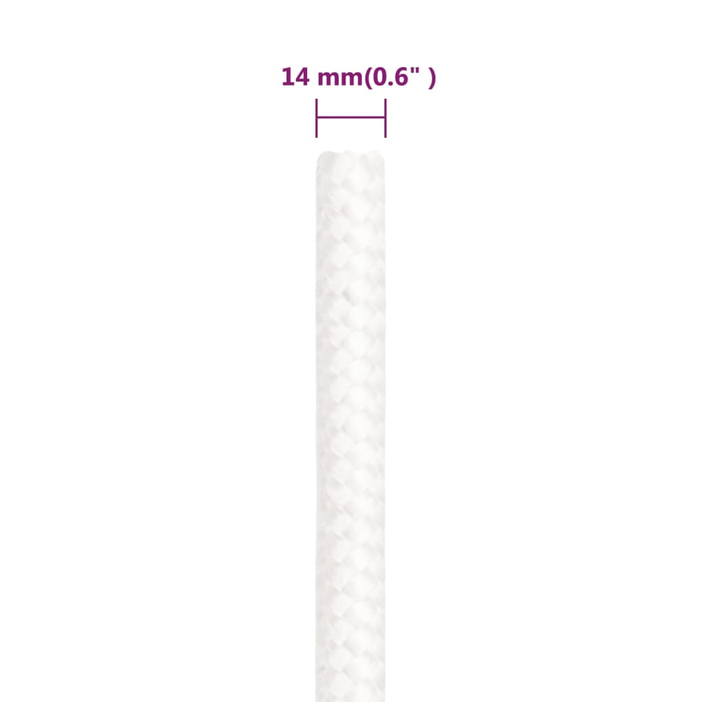 Corda per barca Completamente Bianca 14 mm 50 m in Polipropilene