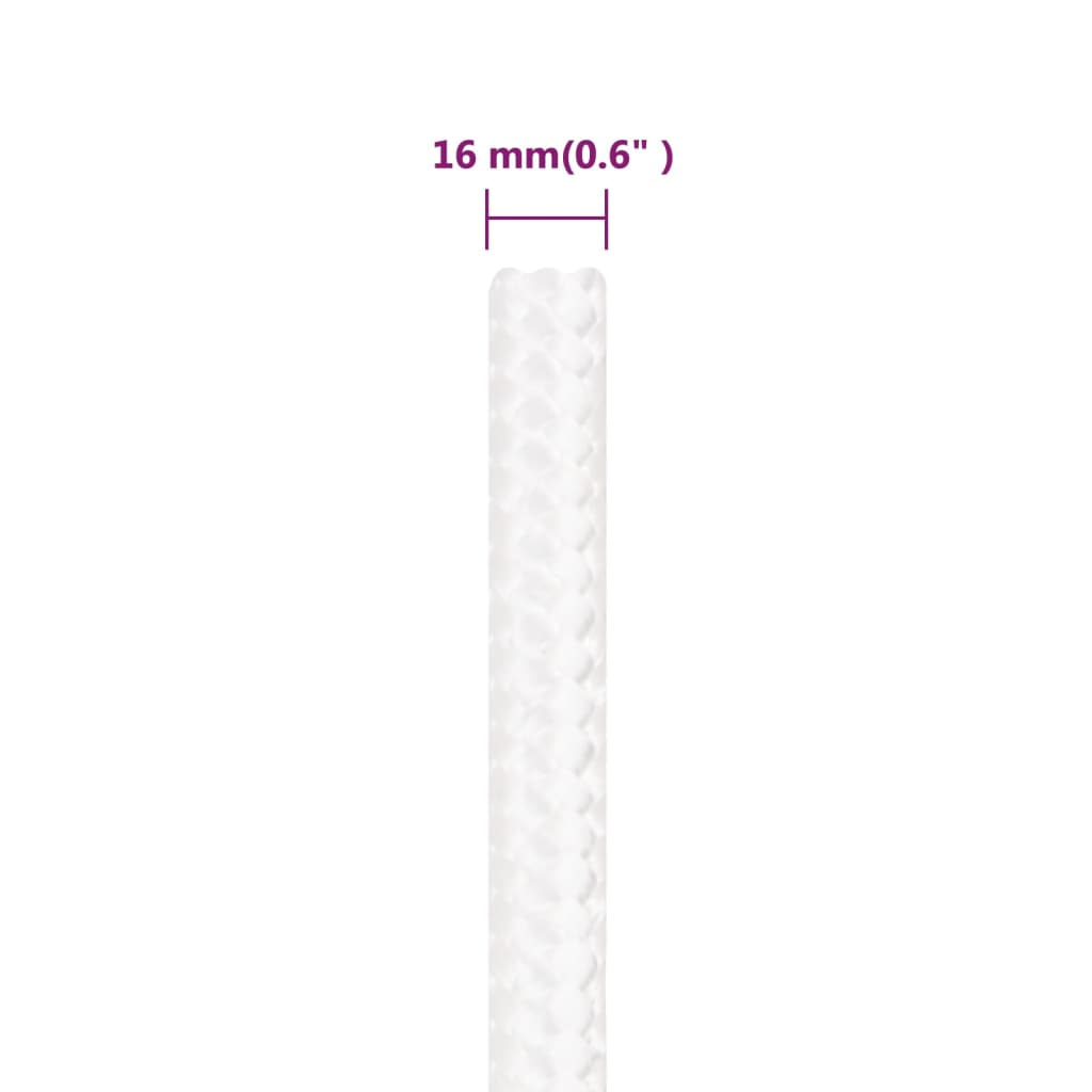 Corda per barca Completamente Bianca 16 mm 50 m in Polipropilene