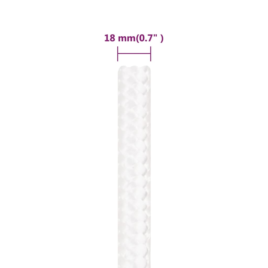 Corda per barca Completamente Bianca 18 mm 25 m in Polipropilene