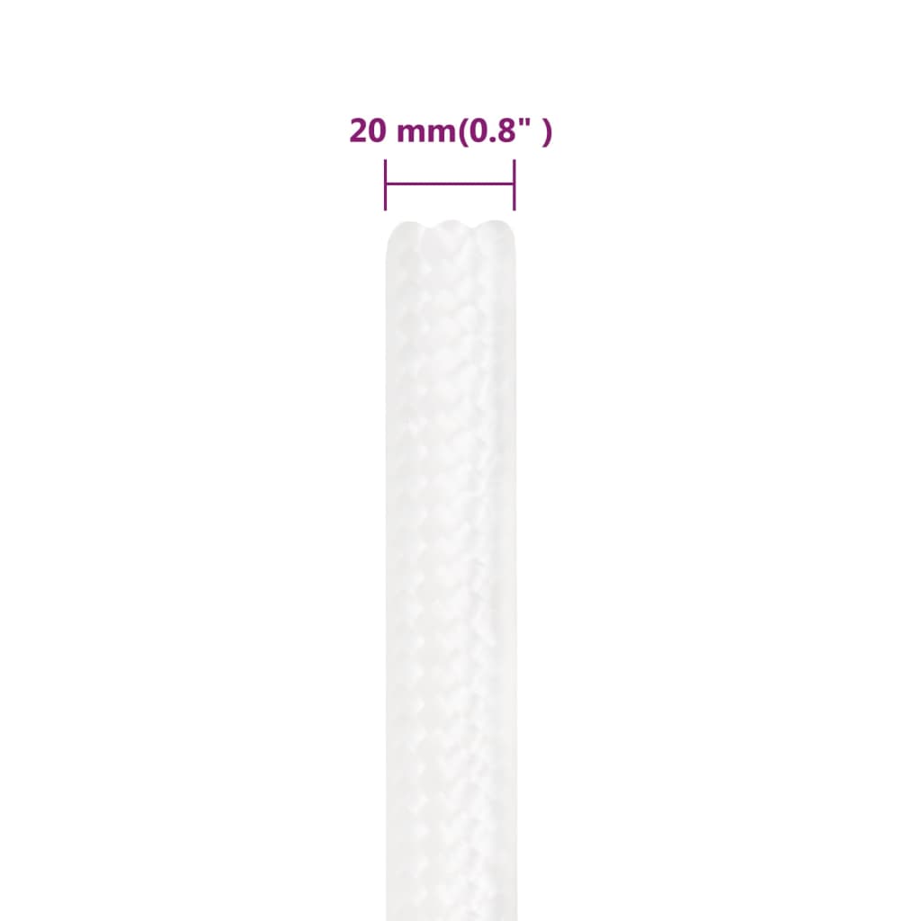 Corda per barca Completamente Bianca 20 mm 25 m in Polipropilene | homemem39