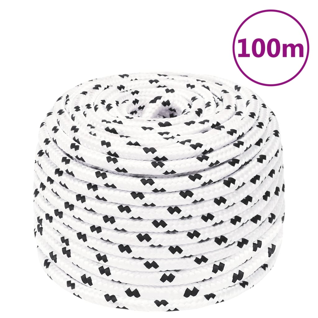 Corda Intrecciata per Barca Bianca 6 mm x 100 m Poliestere | homemem39