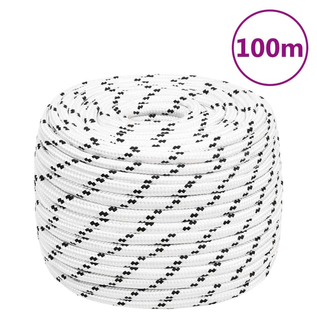 Corda Intrecciata per Barca Bianca 14 mm x 100 m Poliestere | homemem39