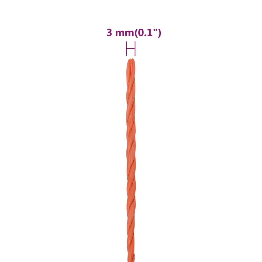 Corda da Lavoro Arancione 3 mm 250 m in Polipropilene | homemem39