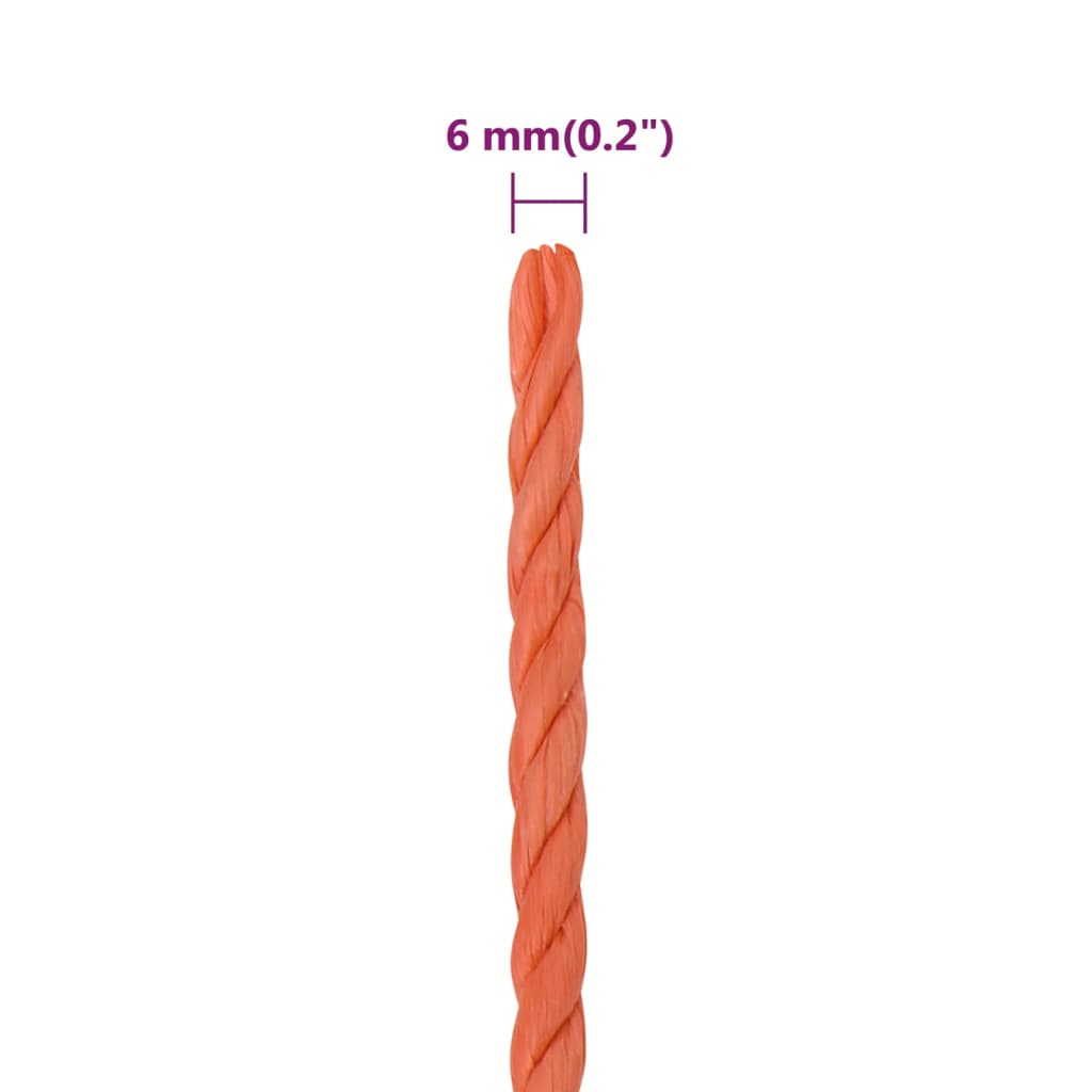 Corda da Lavoro Arancione 6 mm 50 m in Polipropilene | homemem39