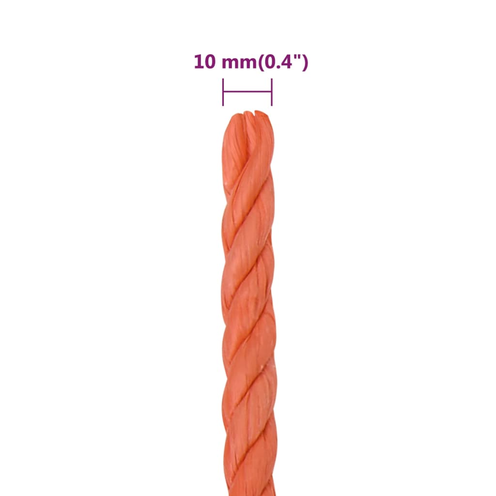 Corda da Lavoro Arancione 10 mm 25 m in Polipropilene