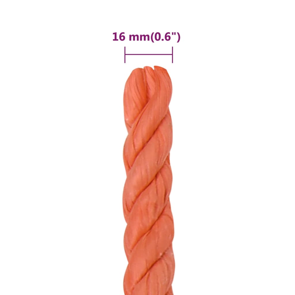 Corda da Lavoro Arancione 16 mm 50 m in Polipropilene | homemem39